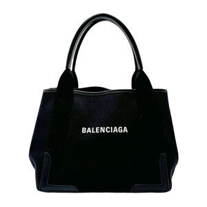 Balenciaga Navy Blue Cabas Canvas Tote Bag Black